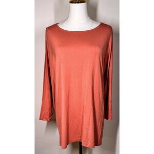 Chico's Canyon Rose Knit Boxy Fit Ribbed Tee Womens‎ Size S NEW